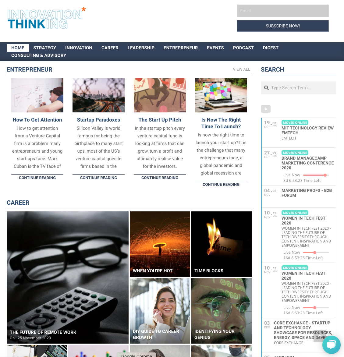 Innovation Thinking Home Page
